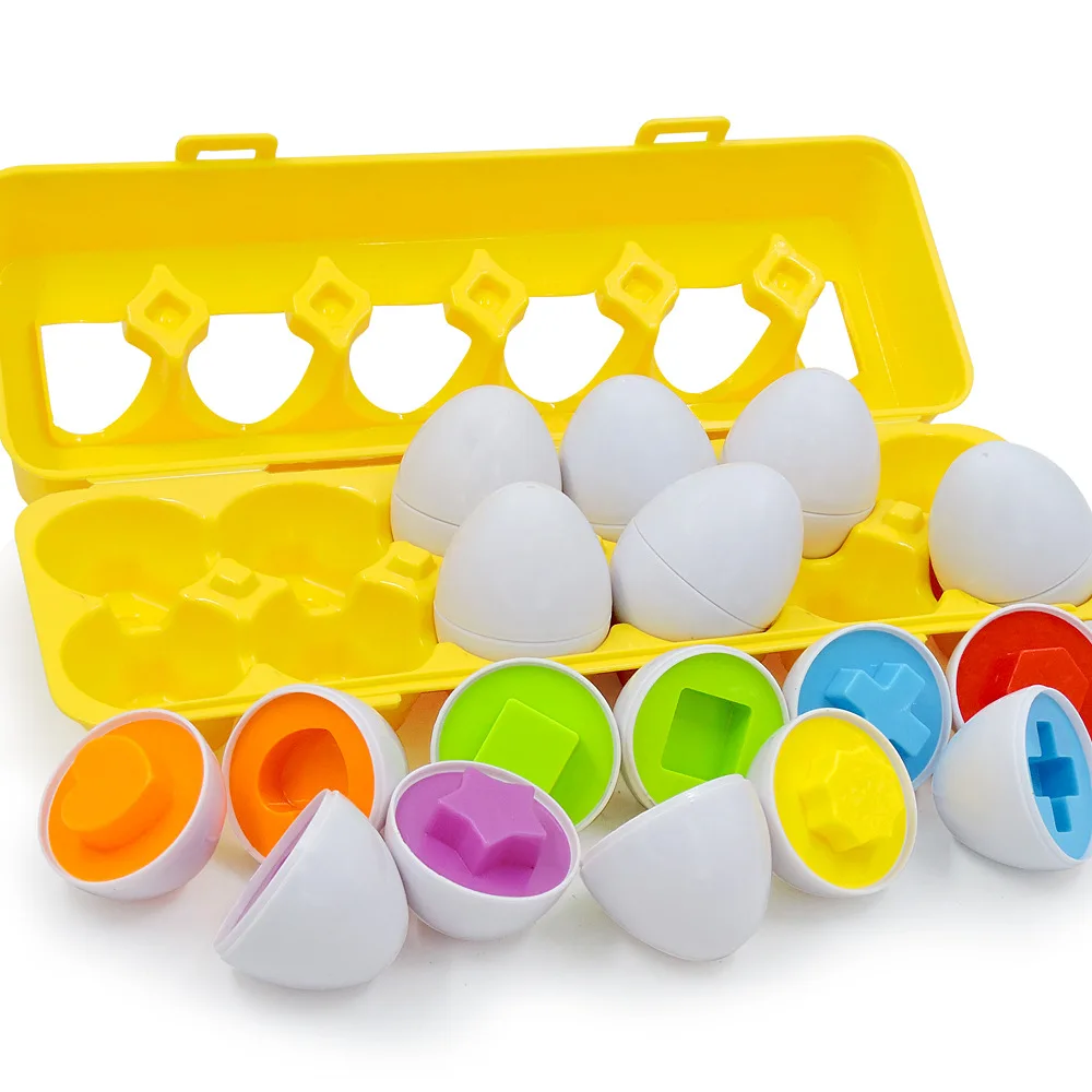 new Montessori color children preschool teach children number color shape pair egg infant learning educational toys - Цвет: 1