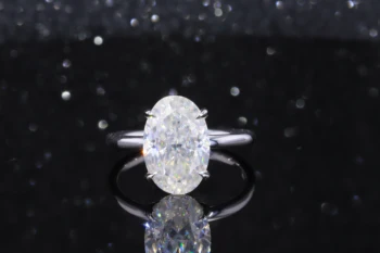 

Starsgem 14K Ice Crushed 8*10MM Oval Shape Moissanites Engagememt Ring for Women