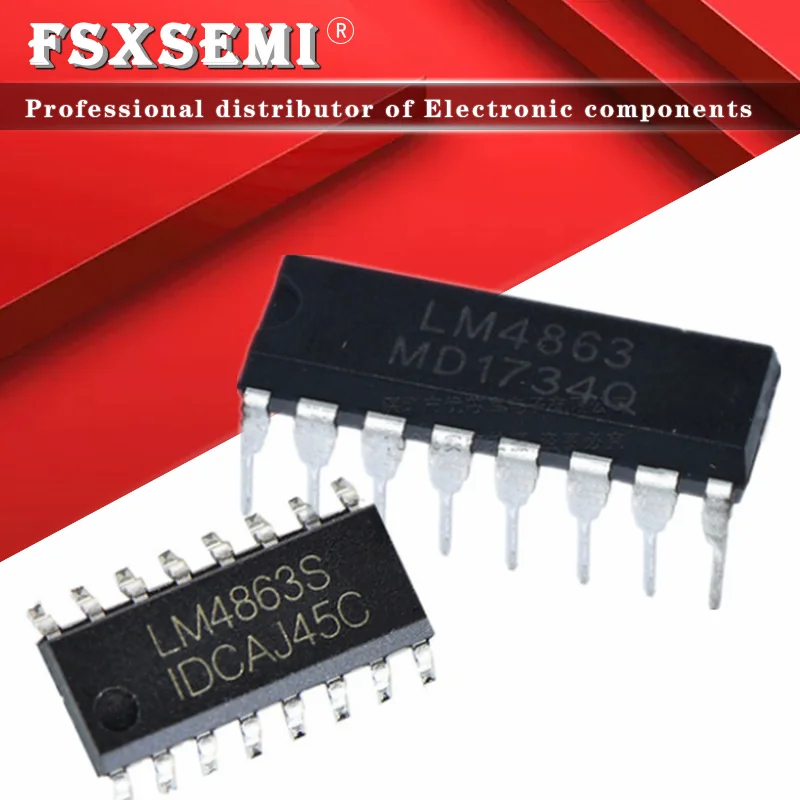 100pcs/lot Lm4863d Lm4863n Lm4863p Lm4863 Dip16 Lm4863s Sop16 Two-way ...