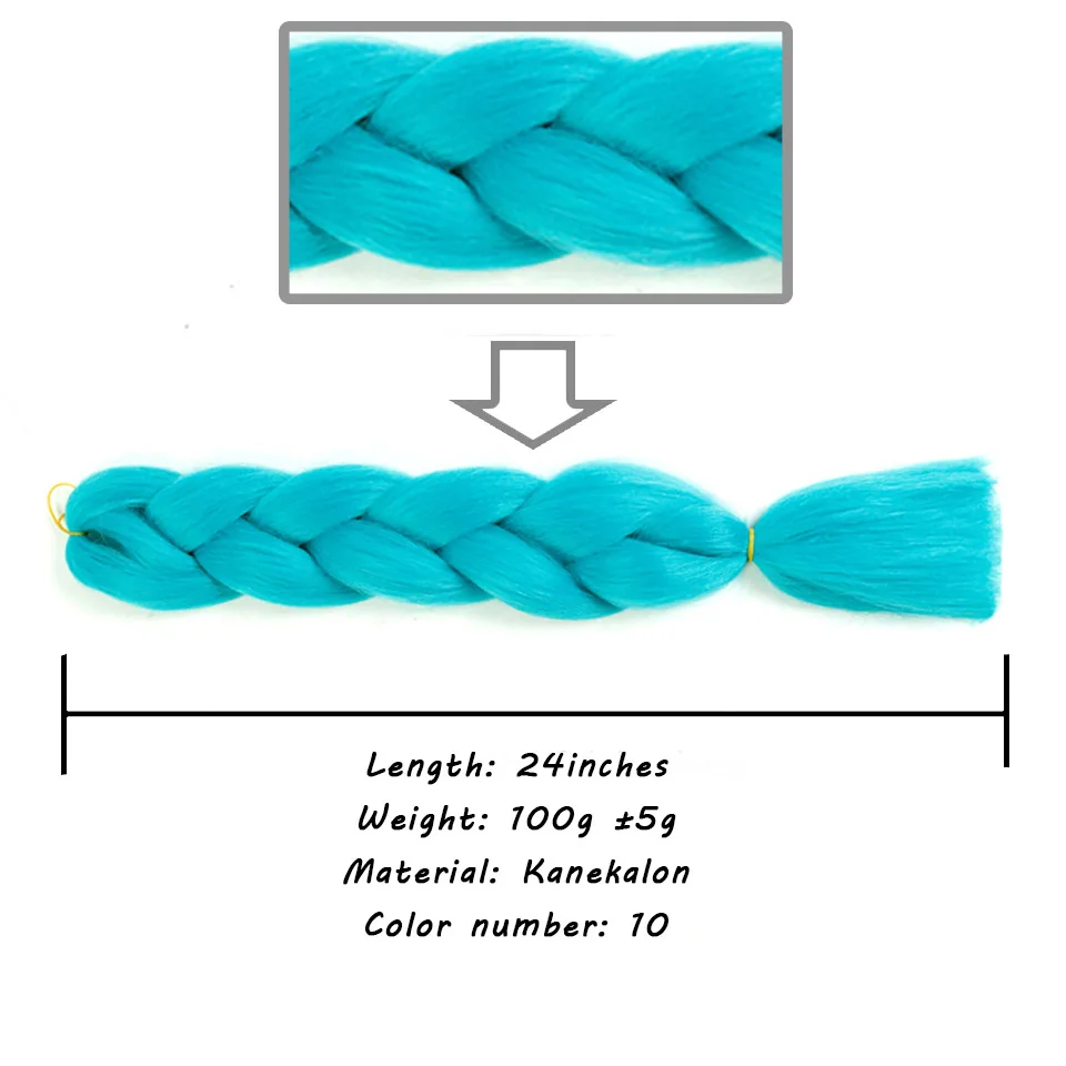 1 упаковка 2" Джамбо Вязание косичками синтетические накладные волосы Yaki плетение волос оптом зеленый фиолетовый Омбре стиль аксессуары для волос - Цвет: T1B/4/30