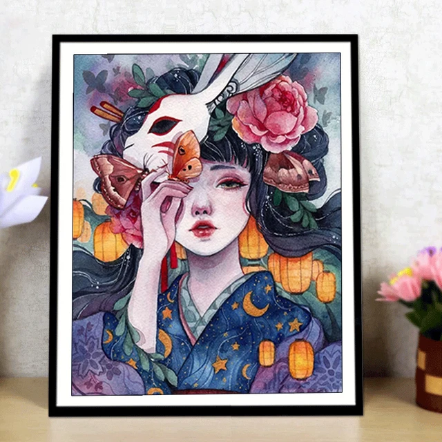 Zozack couture, bricolage imprimé illustrateur fille point de croix ensembles pour broderie complète point de croix Kit décoration murale de la maison 1