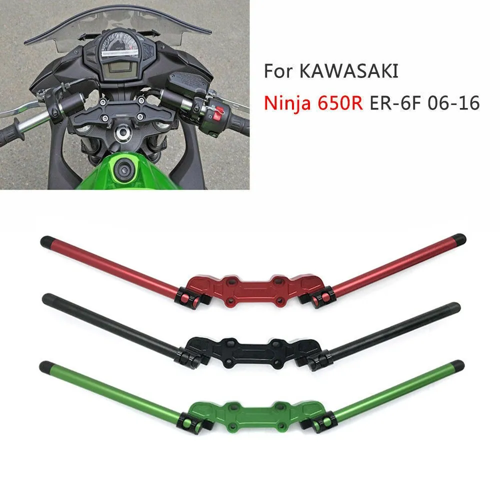 Clip-On Adapter Plate & Handlebars Set for Kawasaki Ninja 650R ER-6F 06-16 US