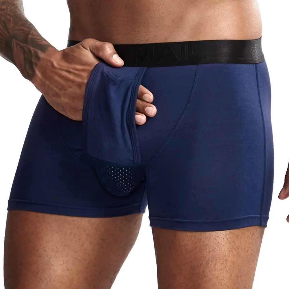 JOCKMAIL Мужское нижнее белье боксеры трусы шорты Модальная сетка Мошонка уход