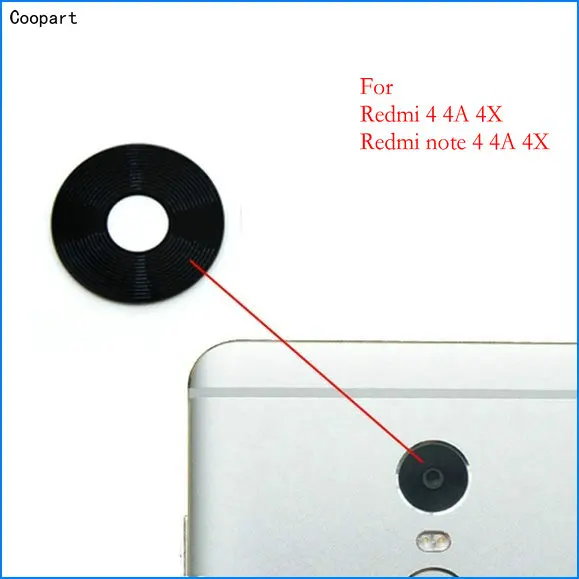 2pcs/lot Coopart New Back Rear Camera lens glass for Xiaomi Redmi 4 4A 4X note note4 with Sticker top quality | Мобильные телефоны