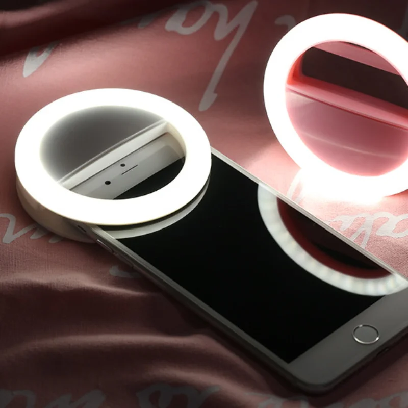 

Portable LED Camera Ring Fill Light Flash Selfie Lamp Luminous Clip Universal Selfie for IPhone 8 7 6 Plus Samsung Vanity Light