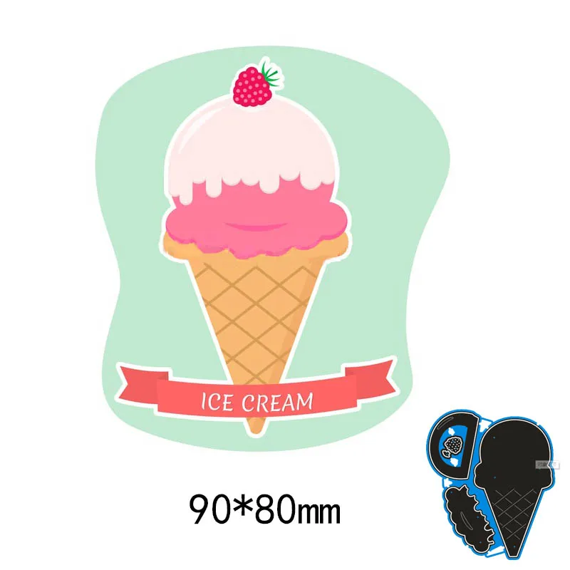 

90*80mm Ice cream creative Metal Cutting Dies for decoration card DIY Scrapbooking stencil Paper Craft Album template Dies