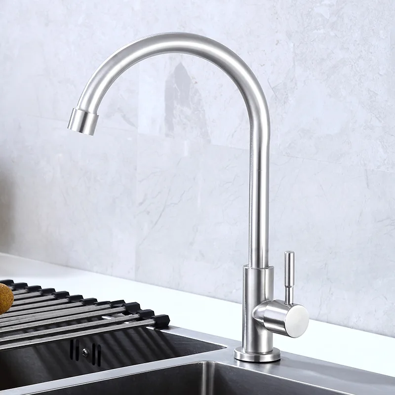 

Manufacturers Direct Selling Ride Sanitary Ware 304 Horizontal Single Cold Kitchen Faucet Single Cold Faucet 304 Stainless Steel