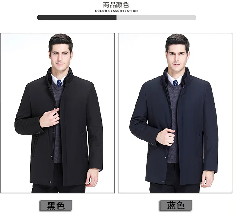 Shoppe Высший сорт брендовая мужская одежда для мужчин среднего возраста Съемный внутренний ношение норки меховой воротник пуховик теплое толстое пальто