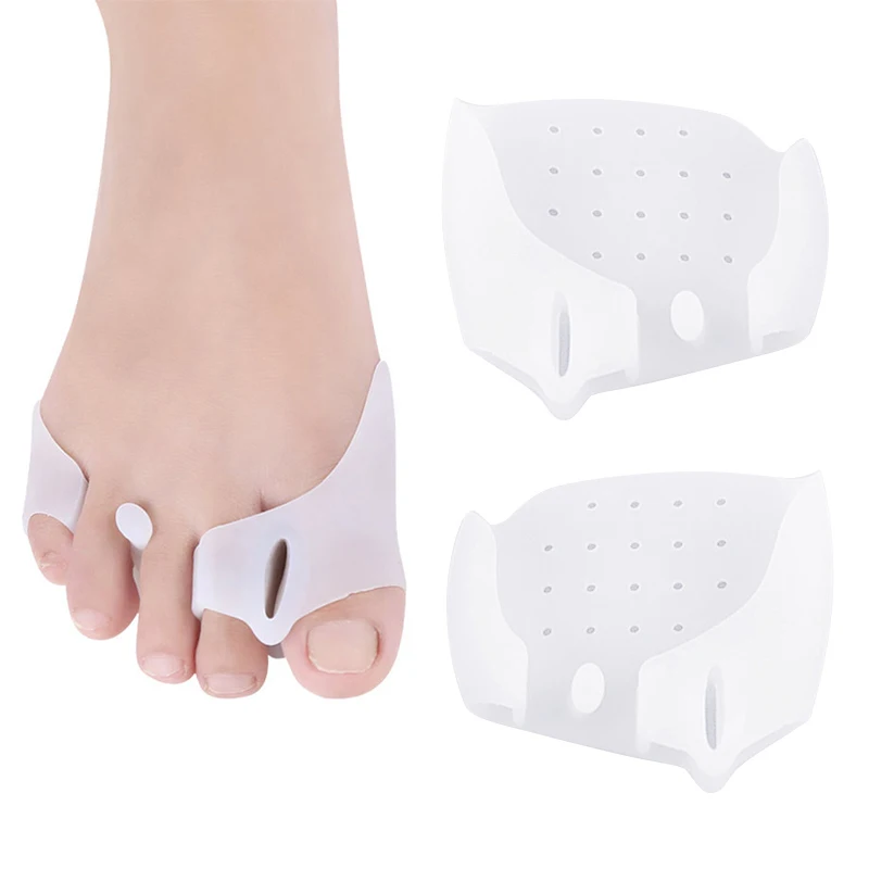 

New 2pcs / Set Corrector Toe Protector Silicone Bunion Thumb Valgus Prevent Nail Products and Tools Foot Care Finger Separators