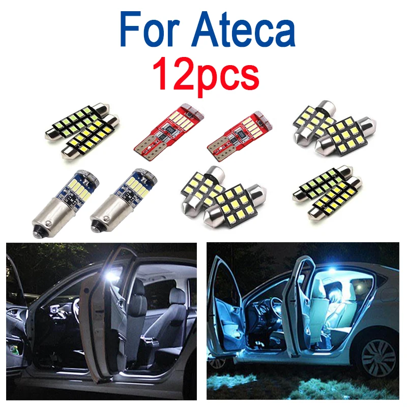 

12pc X 100% Canbus No Error LED bulb interior map roof dome lights kit for Seat for Ateca (2016-2019)