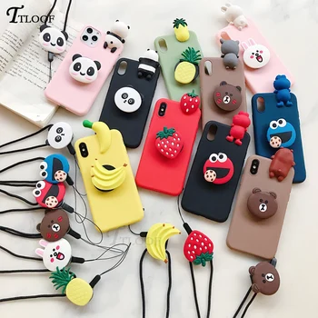 3D cartoon Stand phone holder case For Huawei P30 Lite P20 Pro Nova 5T Honor 10 10i 20 8A 8S 8C 8X Silicone Soft TPU Cover