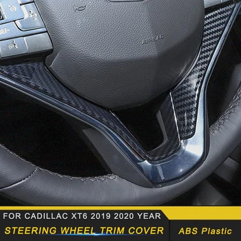 

Car Accessories Steering Wheel Panel Trim Cover Frame Sticker ABS Carbon Interior Decoration for Cadillac XT6 2019 2020