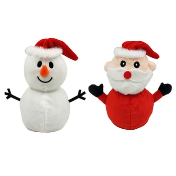 

Santa Claus & Snowman 2 in 1 Flip Doll Christmas Decoration Xmas Tree Decent Ornaments Living Room Sofa Bed Decor Gifts