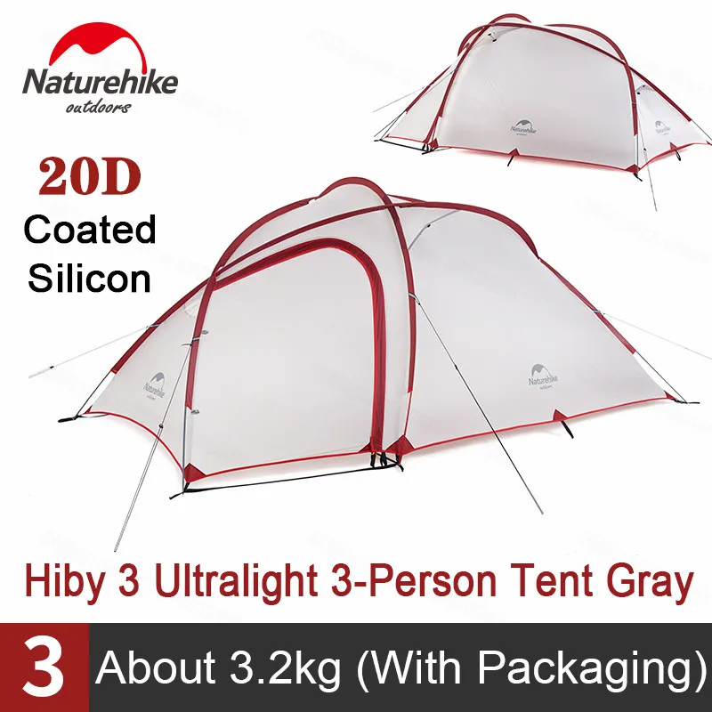 Naturehike新hiby 3キャンプテント3-4人超軽量屋外家族旅行