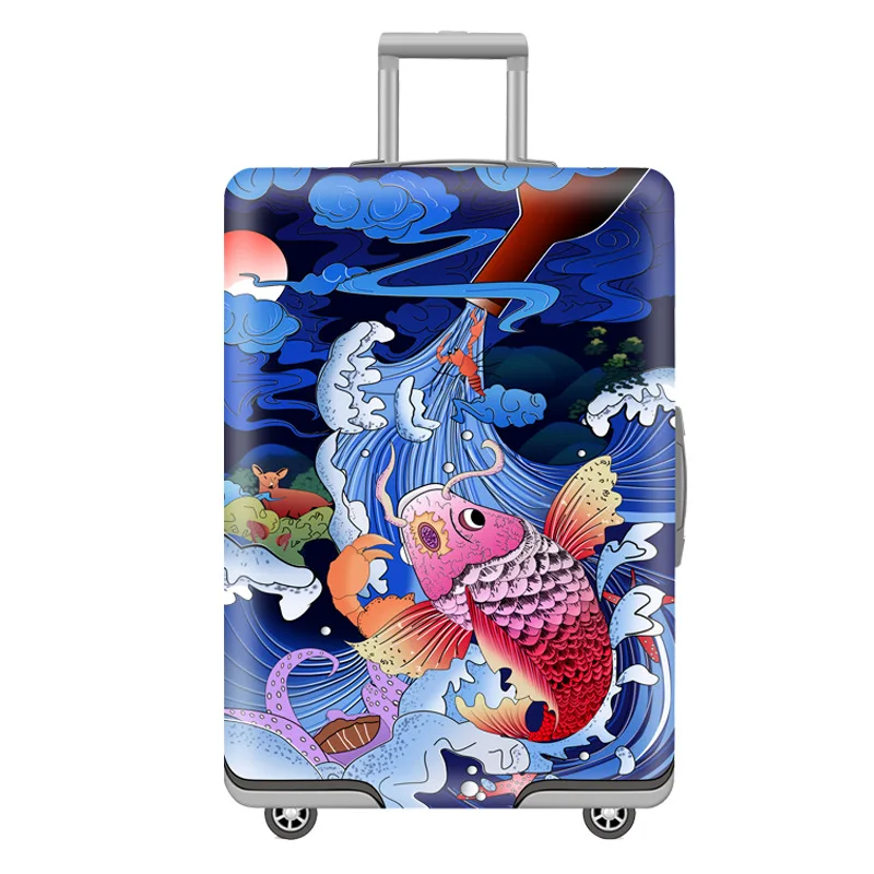 JATRAVEL мультфильм Бакс путешествия толстые эластичные чемодан защитный чехол, применяются к 18-32 дюймовым чехлам, аксессуары для путешествий - Цвет: E