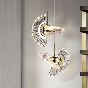 FSS Nordic UFO Small LED Chandelier Creative Bar Counter Bedroom Restaurant Rotating Single Head Lamp