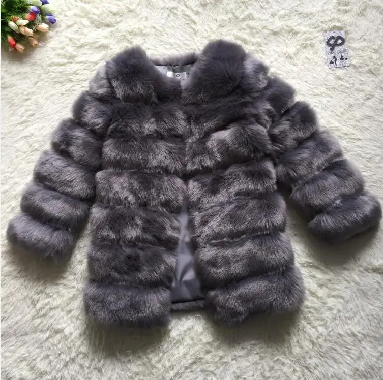 CP12 Dark Grey CP искусственный мех Заводская шуба из искусственного лисьего меха женская зимняя теплая шуба с длинным рукавом из искусственного меха пальто Женская куртка из искусственного меха CP12 - Цвет: CP12 Dark Grey
