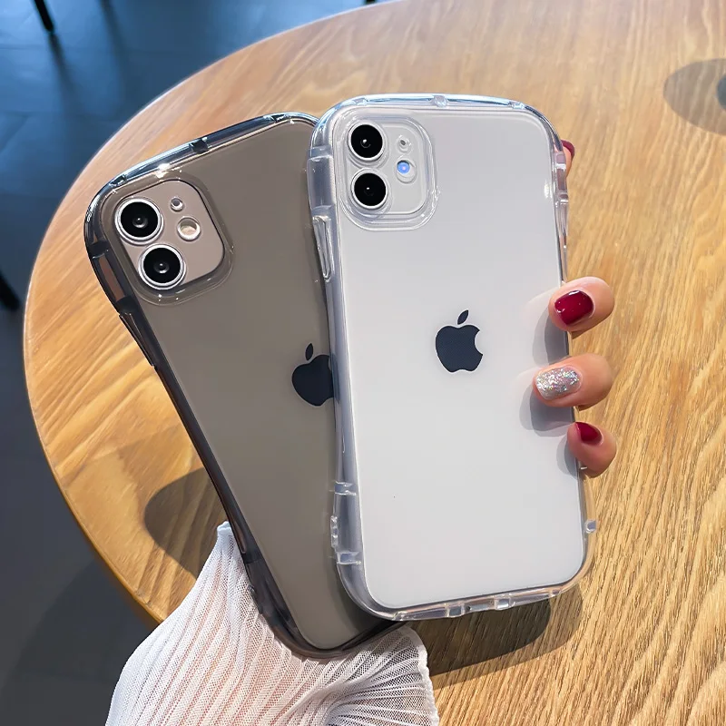 Wholesale Clear Thick Shockproof Phone Case For iPhone 12 Pro Max 11 XS XR X 7 8 Plus SE Arc Gasbag Soft TPU Cover Shell | Мобильные