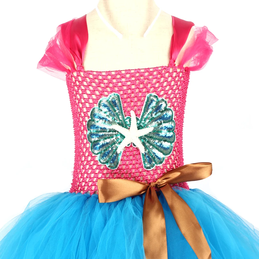 Handmade Mermaid Birthday Tutu Set Smash Cake Outfit Baby Girls Under the Sea Theme Mermaid Tutu Dress Dance Recital Tulle Dress (17)