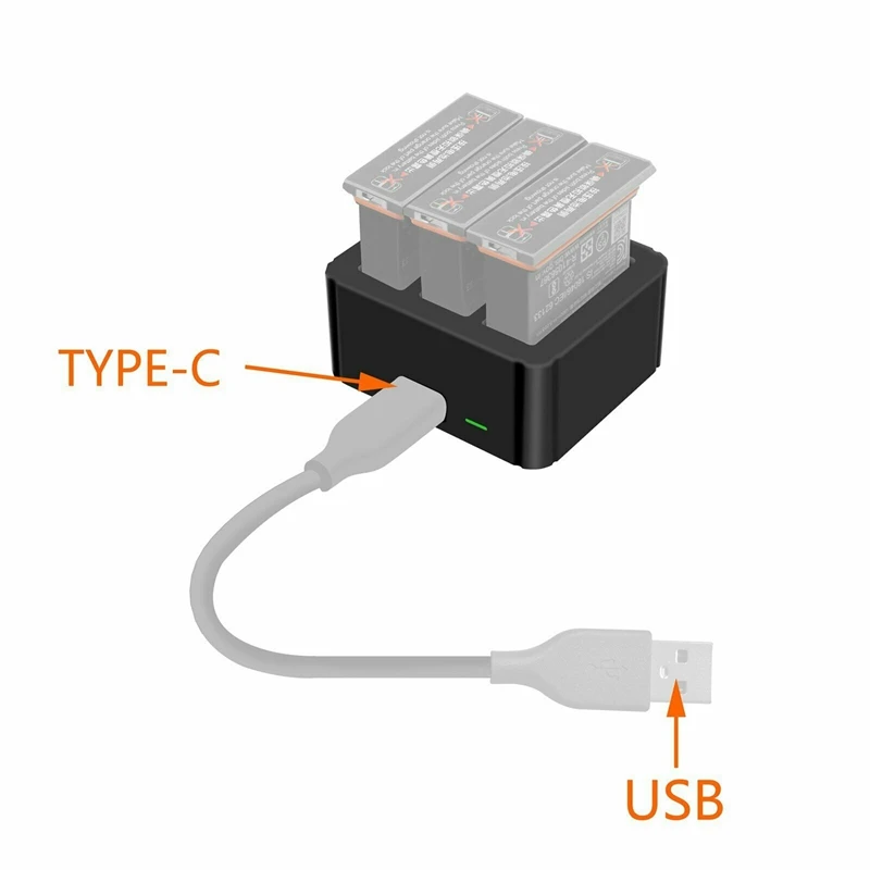 3 порта батареи быстрое зарядное устройство тип-c Usb зарядное устройство для Dji Osmo экшн-камеры