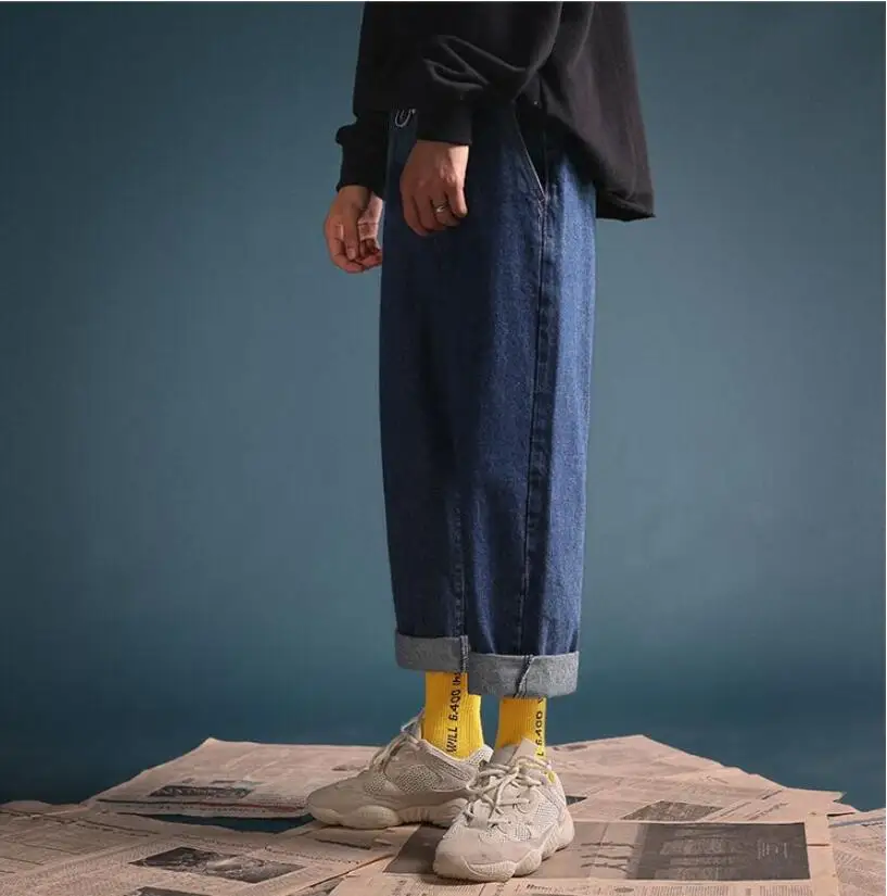Мужские корейские модные уличные хип-хоп винтажные прямые шаровары