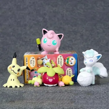 

Takara 8pcs/set Magikarp Rowlet Karakara Action Figure Model Toys Anime POKEMON Figure Cute Cake Decoration for Children