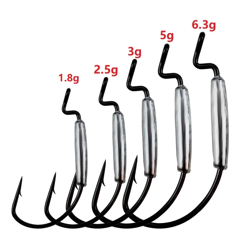 5 шт./лот, высокое качество, свинцовые рыболовные крючки, джиг-голова, Колючая свинцовая рукоятка, крючок 2 г/2,5 г/3 г/5 г/6,3 г, рыболовный мягкий крючок под червя, колючий крючок