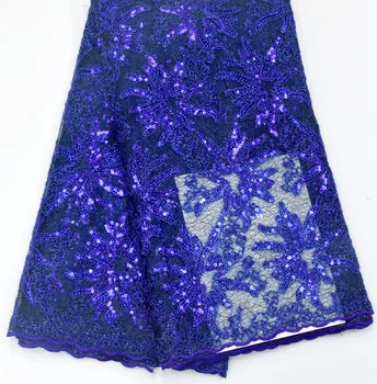 

royal blue french lace fabric sequence lace fabric robe de mariee 2020 tulle lace fabric glitter african evening dresses 5yard