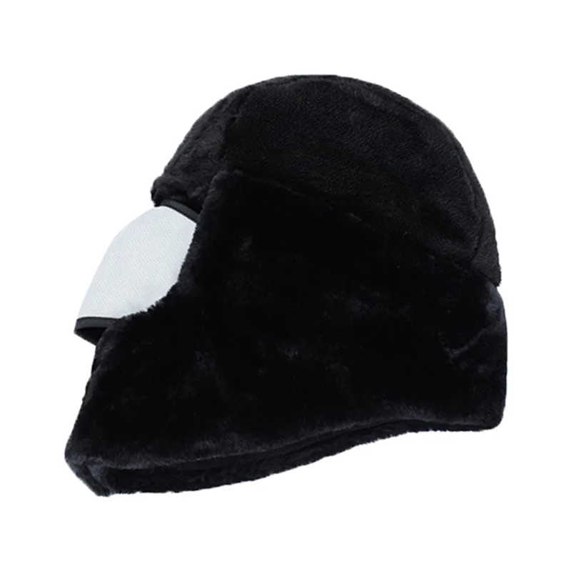 Unisex Men Women Trapper Hat Earflap Snow Ski Hat Solid Color Camouflage Print Windproof Mask Caps Autumn Winter Warm Hat