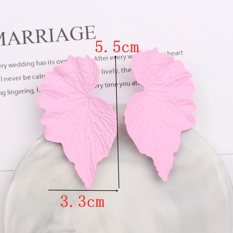 Drop Earrings Pink Color Flower Women Summer Geometry Heart Leaf Butterfly Party Ear Jewelry Valentine's Day Gift
