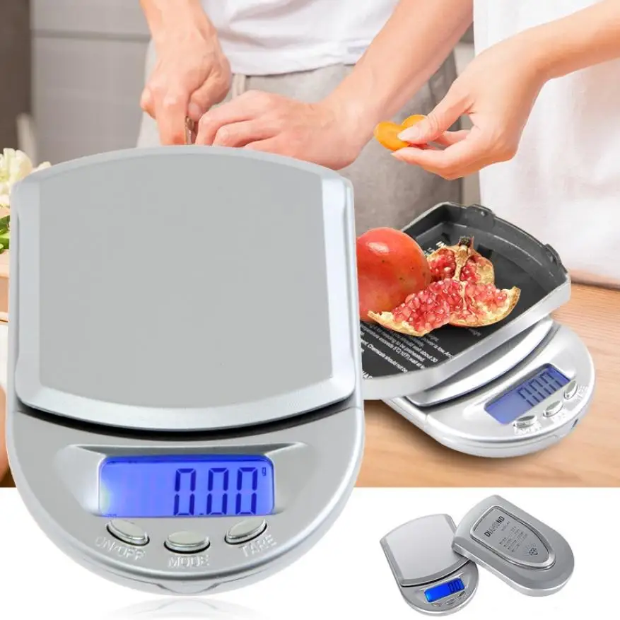 Портативные мини ЖК-цифровые электронные карманные весы с голубой подсветкой для домашних кухонных шкал