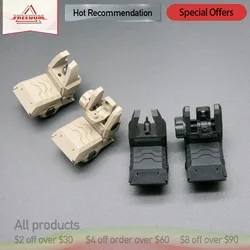 Tactical Hunting Low Flip Up Front & Rear Sight Set Folding Profile Quick Detach Rapid Transition Fit Mil-spec Picatinny rails