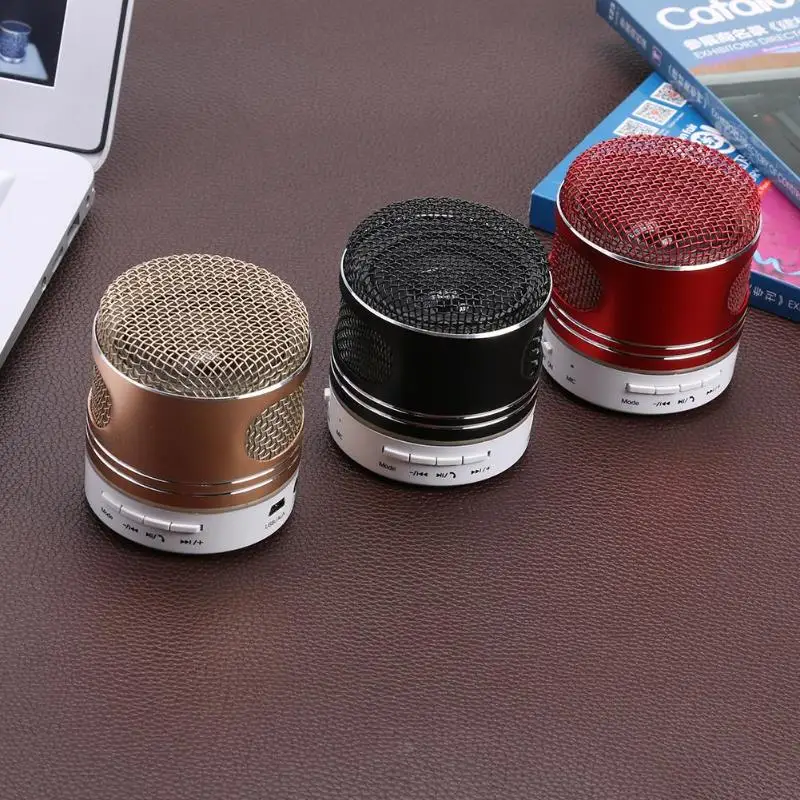 [Моделирование микрофона] металлический Bluetooth звук сабвуфер мини маленький стальной пистолет беспроводной штекер небольшой динамик