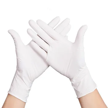 

Disposable Latex Gloves White Non-Slip Acid and Alkali Laboratory Rubber Latex Gloves Household Cleaning Products