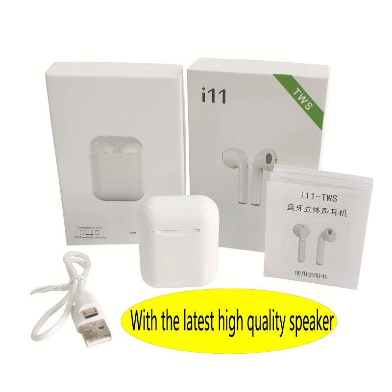 

i11 TWS Bluetooth 5.0 Wireless Earphones Earpieces mini Earbuds for iPhone X 6 7 8 Samsung S6 S7 S8 Xiaomi Huawei PK i7 i9 i12