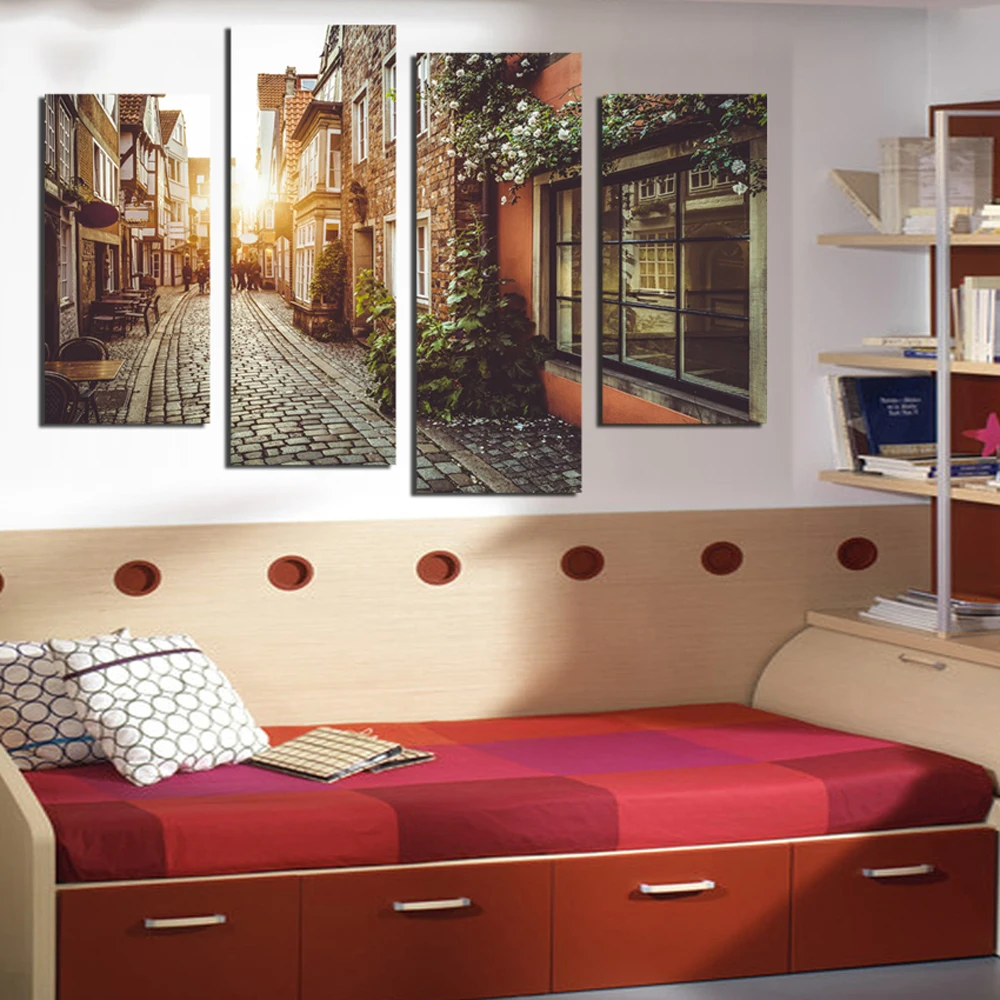 DIY-5d-diamond-Painting-4-pcs-European-Town-Street-Landscape-Decorative-Diamond-Embroidery-cross-stitch-mosaic (1)