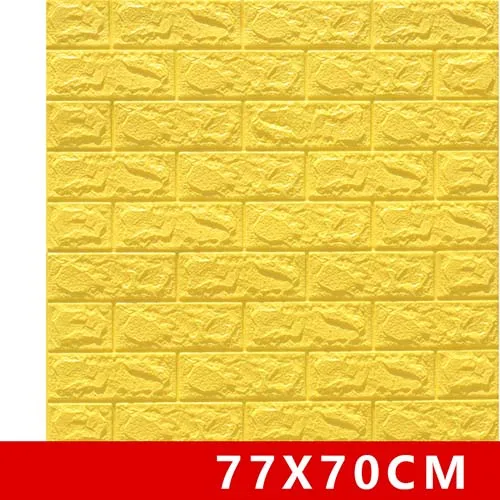 Bright yellow 3D наклейки на кирпичную стену, водостойкие наклейки для гостиной, спальни, DIY, самоклеющиеся обои, искусство 70*77*0,5 см, настенные наклейки для дома - Цвет: Bright yellow