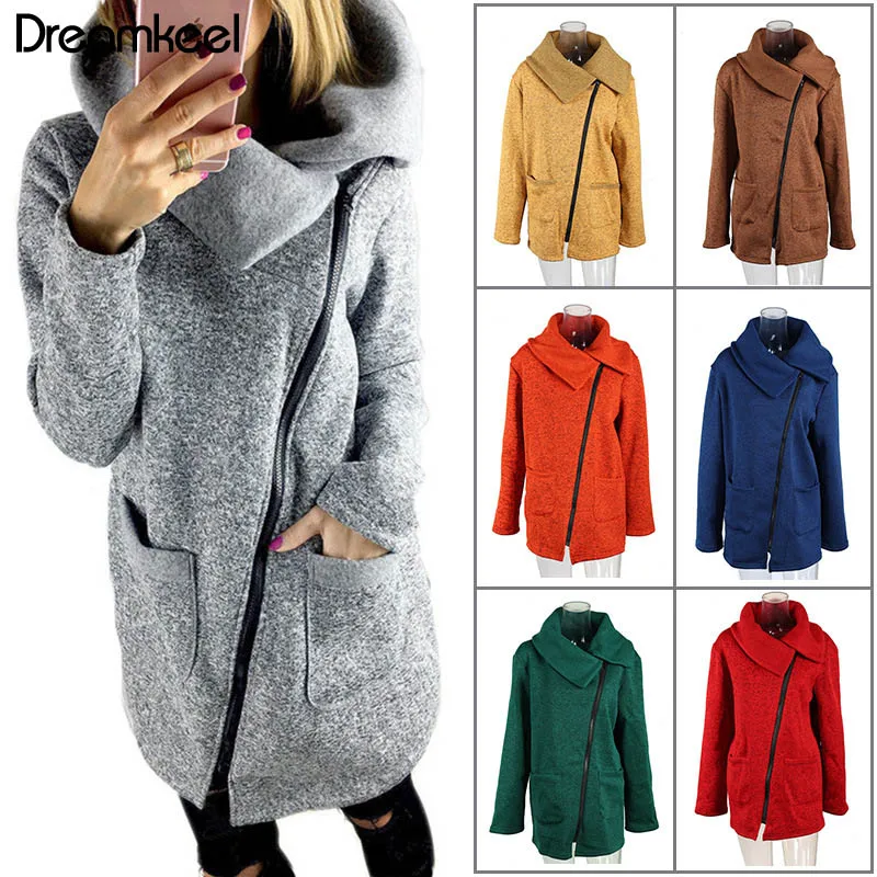 

Women Autumn Winter Coats Fashion Side Zipper Fleece Warm Basic Jacket Bomber 5XL Big Size Coat Women Y