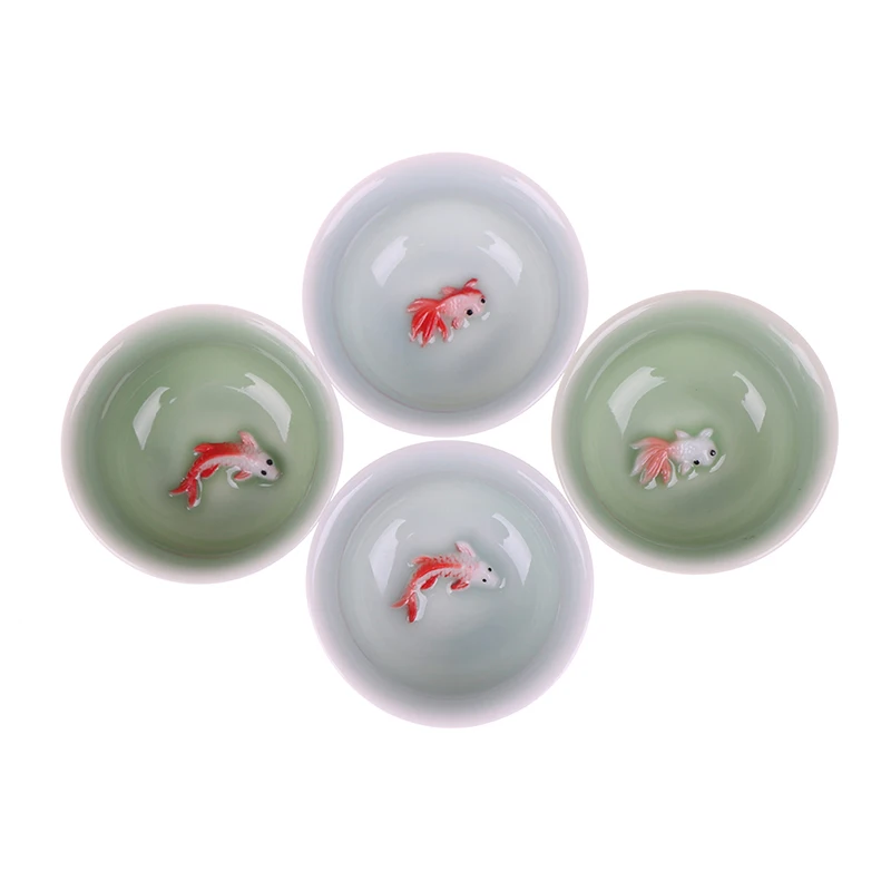 Chinese Tea Cup Porcelain Celadon Fish Teacup Set Teapot Drinkware Ceramics PLF 