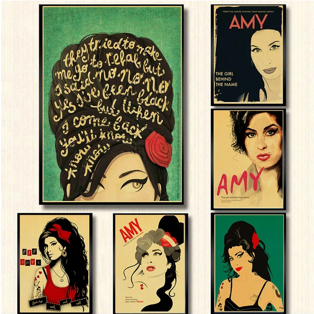 Knop aflevere synd Singer Amy Winehouse Music Classic Vintage Poster painting Decorative Wall  Stickers Home Posters Art home Decor