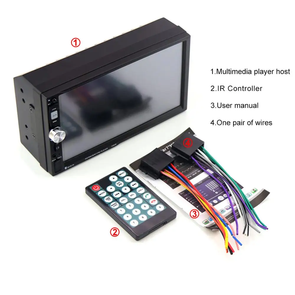 Автомобильный радиоприемник HD " Сенсорный экран стерео 2 Din Bluetooth FM ISO Мощность SD USB Aux Вход Mp5 нарисованной фамилией или с Камера