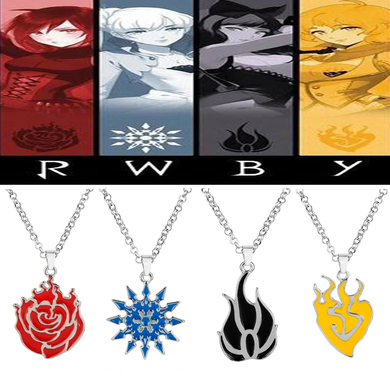 Игра RWBY кулон ожерелье для косплея реквизит YangXiao розовое Weiss Schnee Блейк белладонны