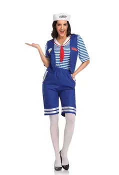 

Cosplay Costume Sailor Uniform Stranger Things Season 3 Robin Harrington Scoops Ahoy Adult women Halloween Suit