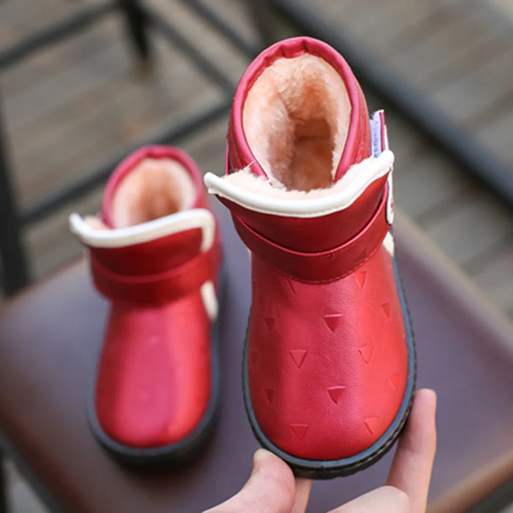 Tenis bebezapatilla deporte bebe; зимние ботинки для маленьких девочек; теплая однотонная повседневная обувь из флока на нескользящей подошве; deportivas bebe fille enfant; 1015
