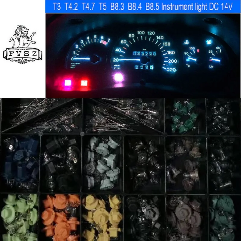 Набор T3 T4.2 T4.7 T5 B8.4 B8.5 автомобильный инструментальный светильник 12v 14v 1-smd авто Интерьер приборной панели светильник s