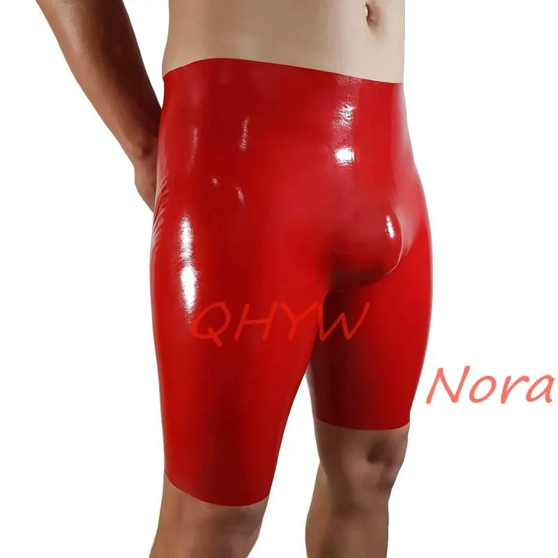 

New Style Fetish Latex Men Tight Short Pants Sexy mals Rubber Latex Brief Shorts for Men S/M/L/XL