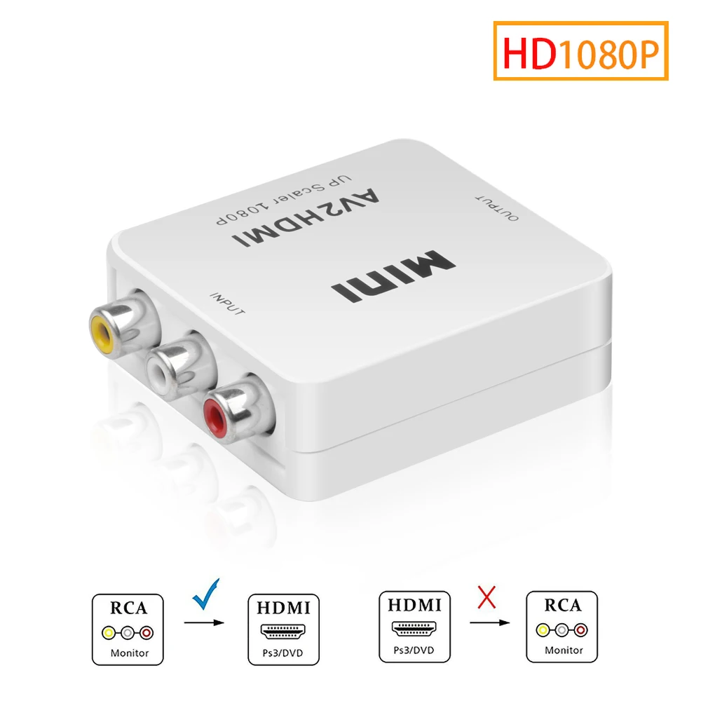 Kebidu Новый мини AV папа к HDMI Женский конвертер AV2HDMI RCA композитные видео аудио