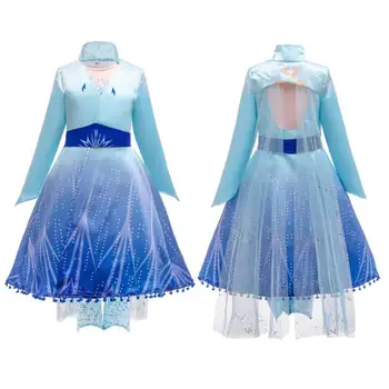 

Cosplay Queen Elsa Dresses Elsa Elza Costumes Princess Anna Dress Girls Party Vestidos Fantasia Kids Girls Clothing Elsa Set