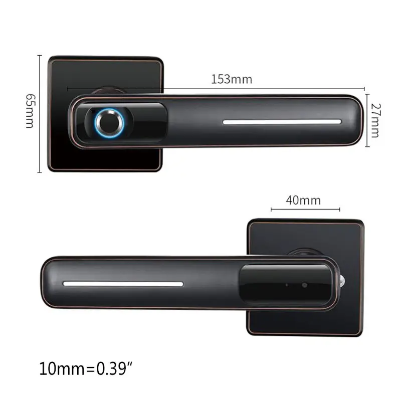 1Set Smart Electronic Door Lock Biometric Fingerprint Lock with Key for Home Kit