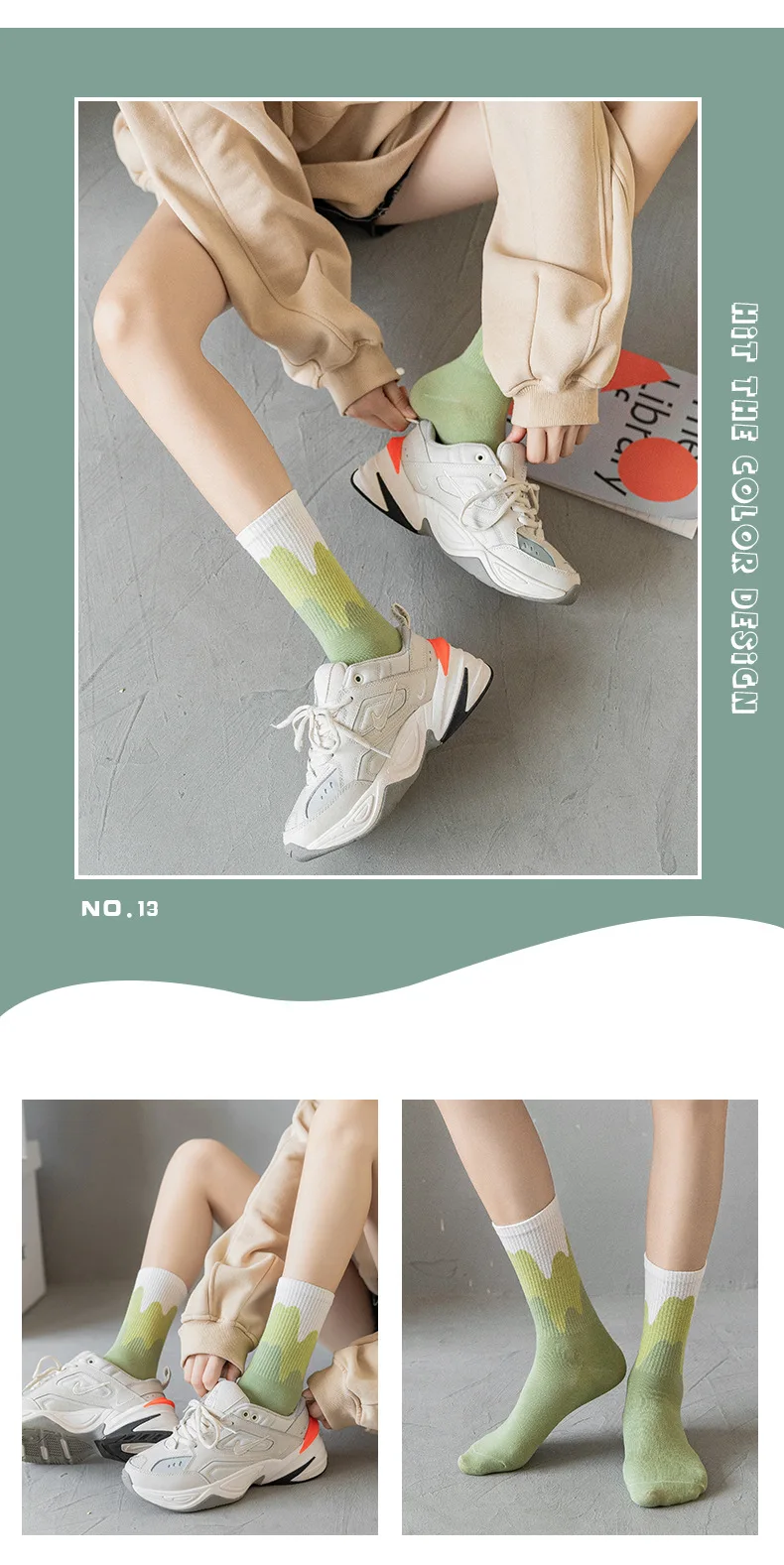 Ins Fashion Pinkycolor Women Socks Girls New Street Sports Warmer Thicken Spring Solid Colorful Middle Tube Soft free shipping